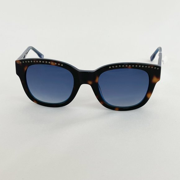 Elie Tahari Brown Tortoise & Blue Stud Accent Sunglasses MSRP $185 main image 4